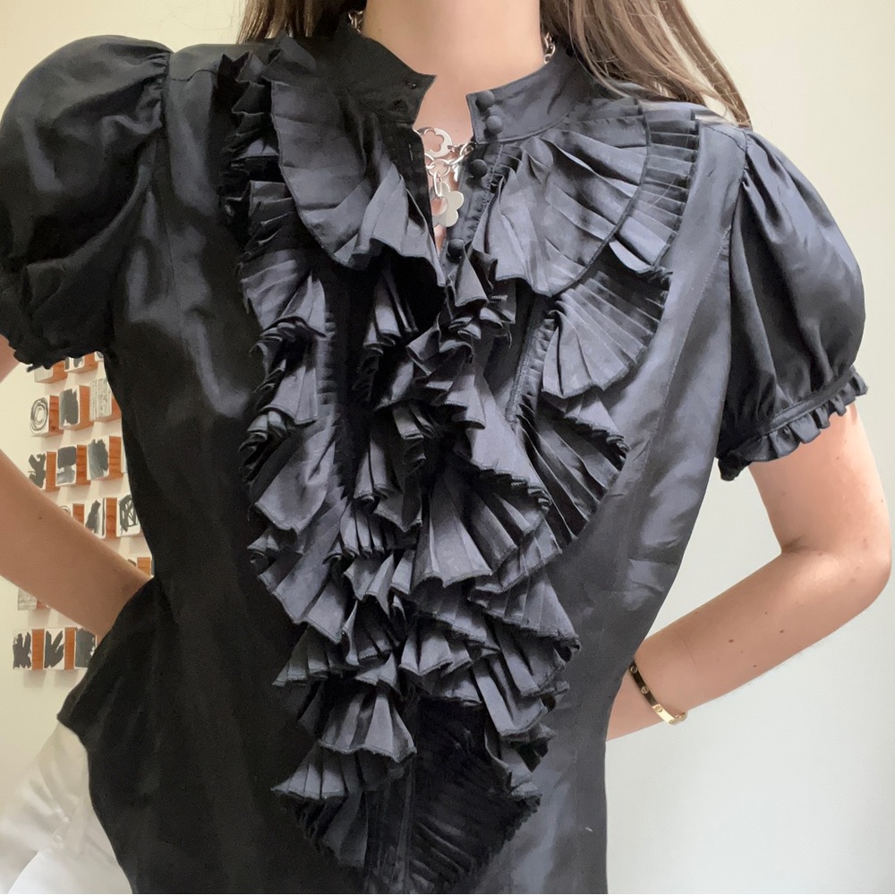 Vintage Silk Ruffle Blouse - Picture 2 of 3